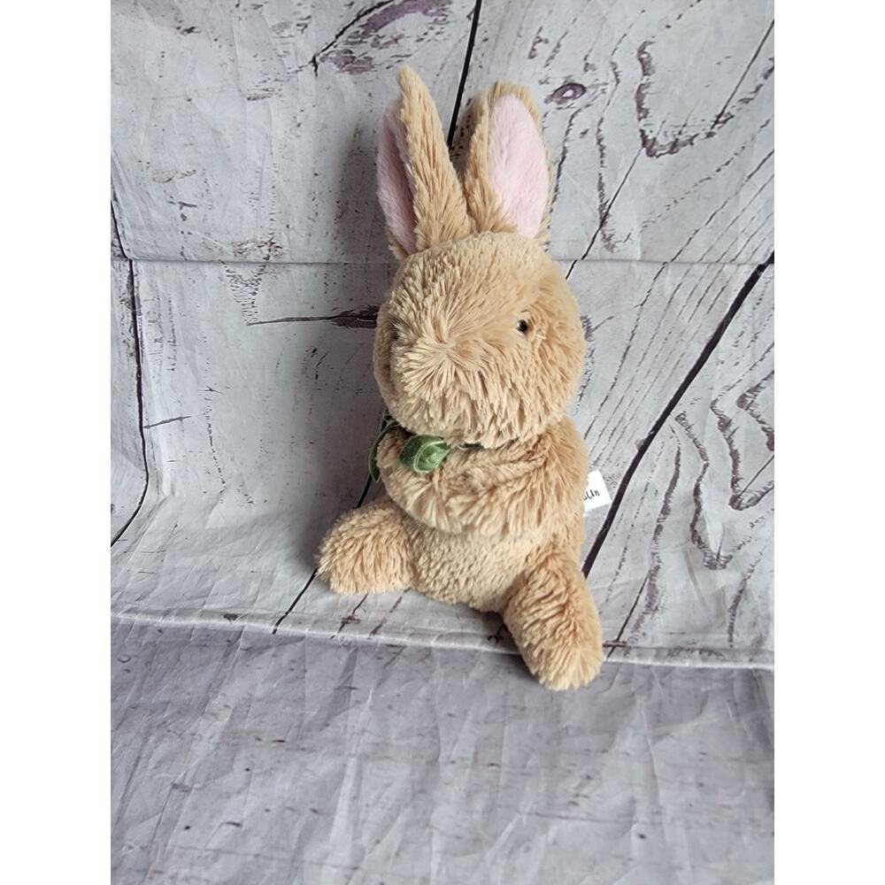 Aurora Bun Bun Bunny Rabbit Brown with Ribbon Stuffed Animal Plush 9in